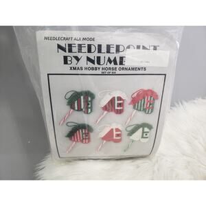Vintage Needlecraft Plastic Canvas Craft Kit Christmas Ornament Hobby Horses